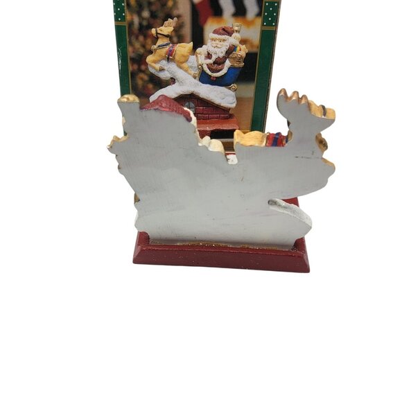 Vintage 1980s Trim A Home Santa and Reindeer Stocking Holder - Picture 5 of 6
